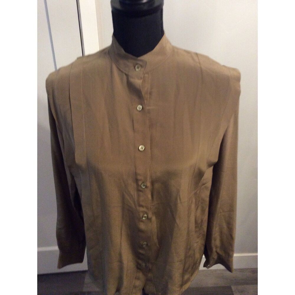 Vintage British Crown Colony Hong Kong 100% Silk Blouse Womens Size 6